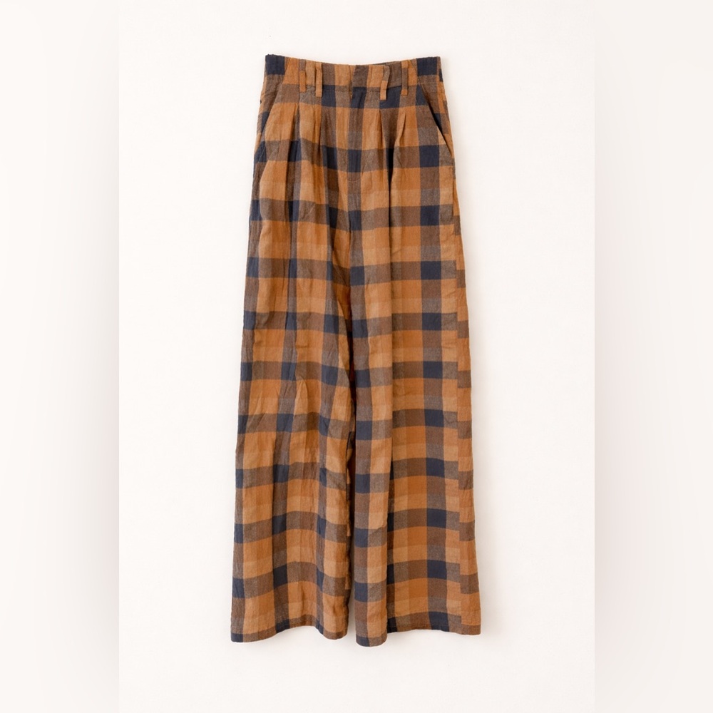 Roolee Wide-Leg Plaid Pants – Effortless & Chic - Picture 3 of 4